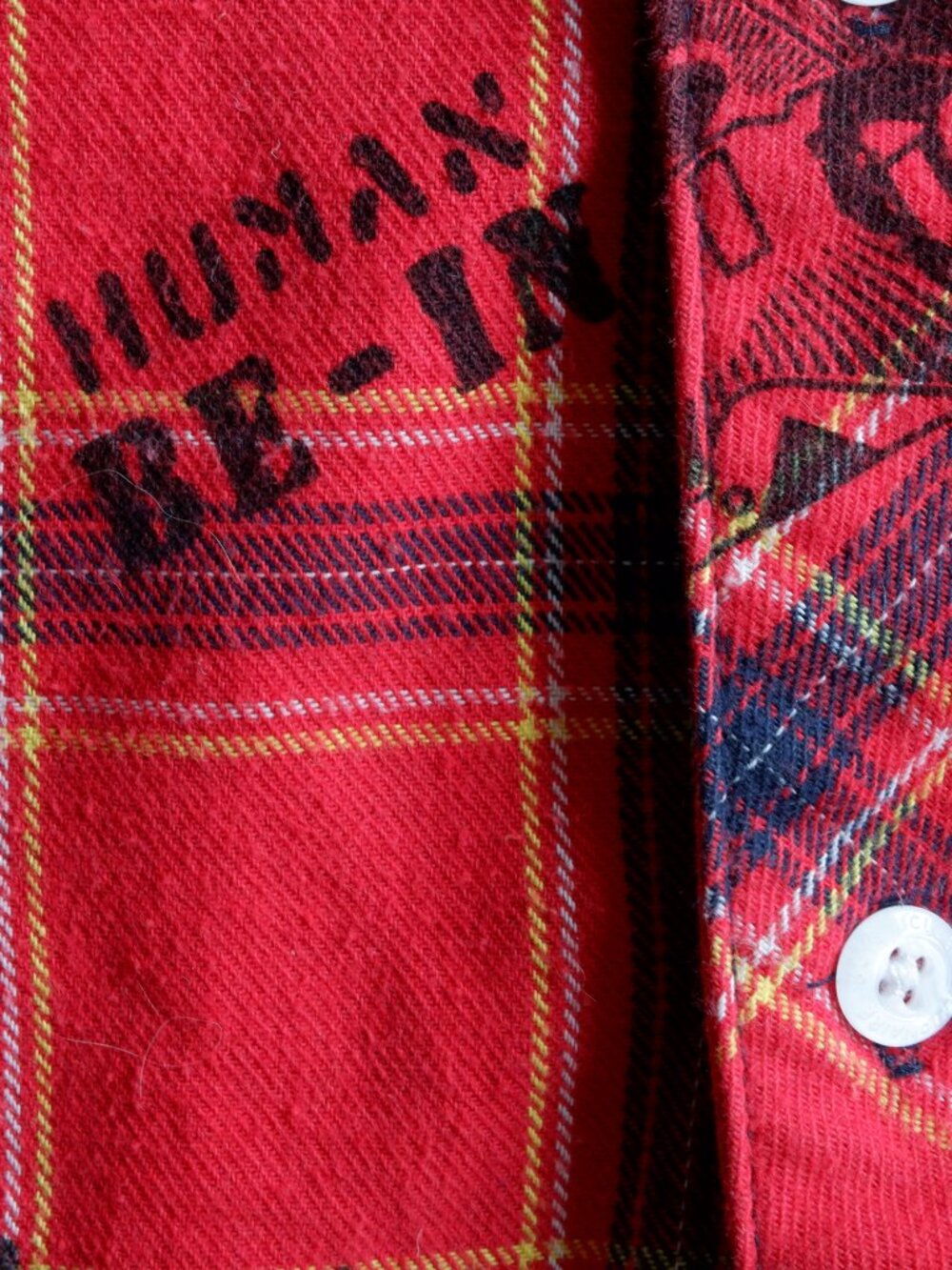 Billionaire Boys Club Twin Plaid Red/Navy Button - Mens Large Size - Picture 8 of 8